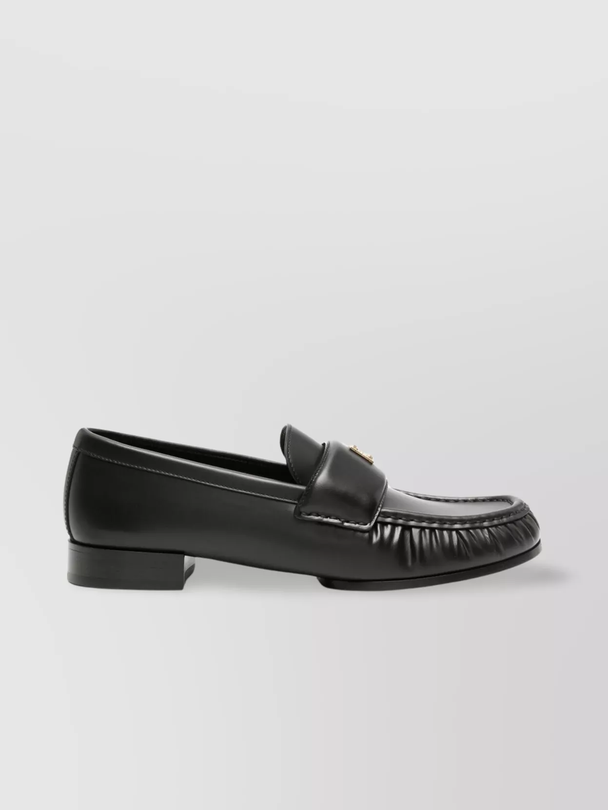 Shop Givenchy Classic Lambskin Loafers With Ruched Detailing In Black