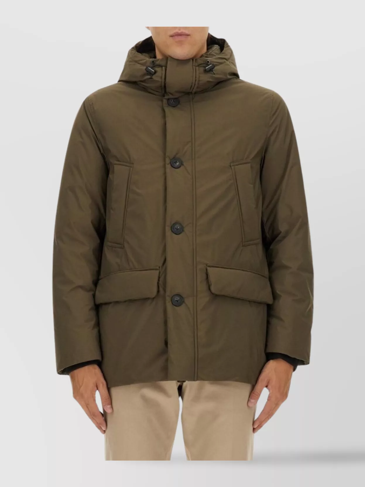 Woolrich Long Quilted Jacket Adjustable Hood