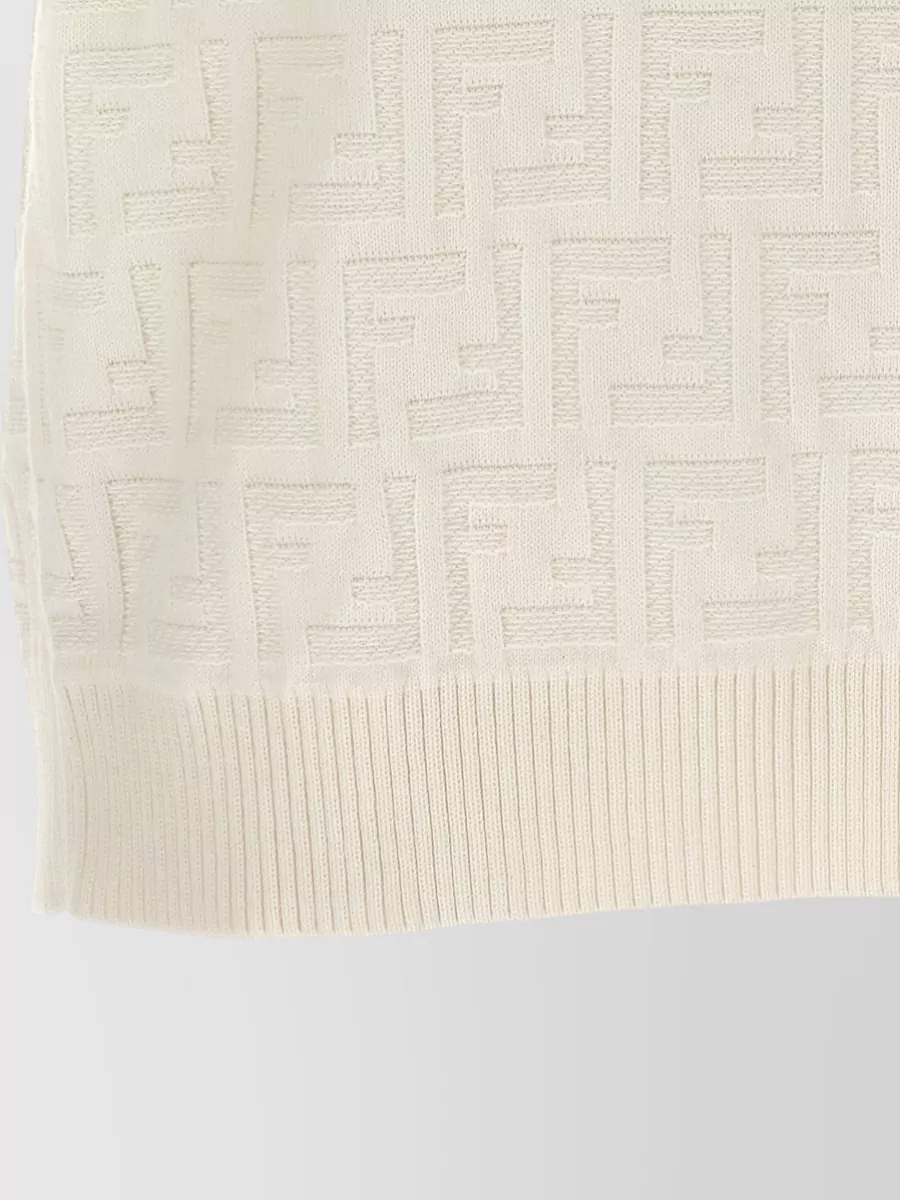 Fendi Ff Crew Neck Short Sleeve Sweater