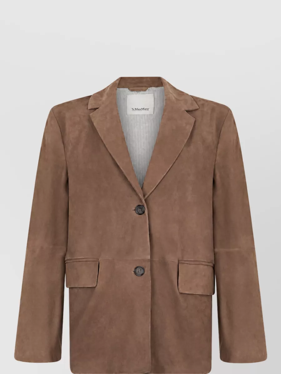 S Max Mara leather single breasted coat