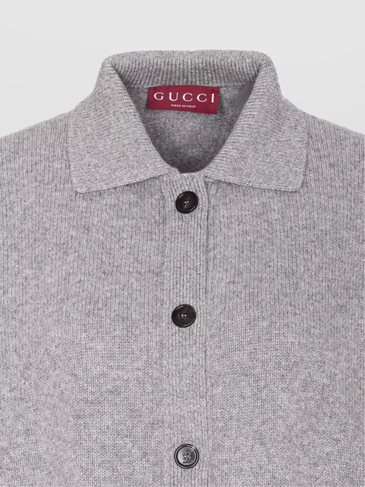 Gucci Collared Knit Jacket Front Pockets