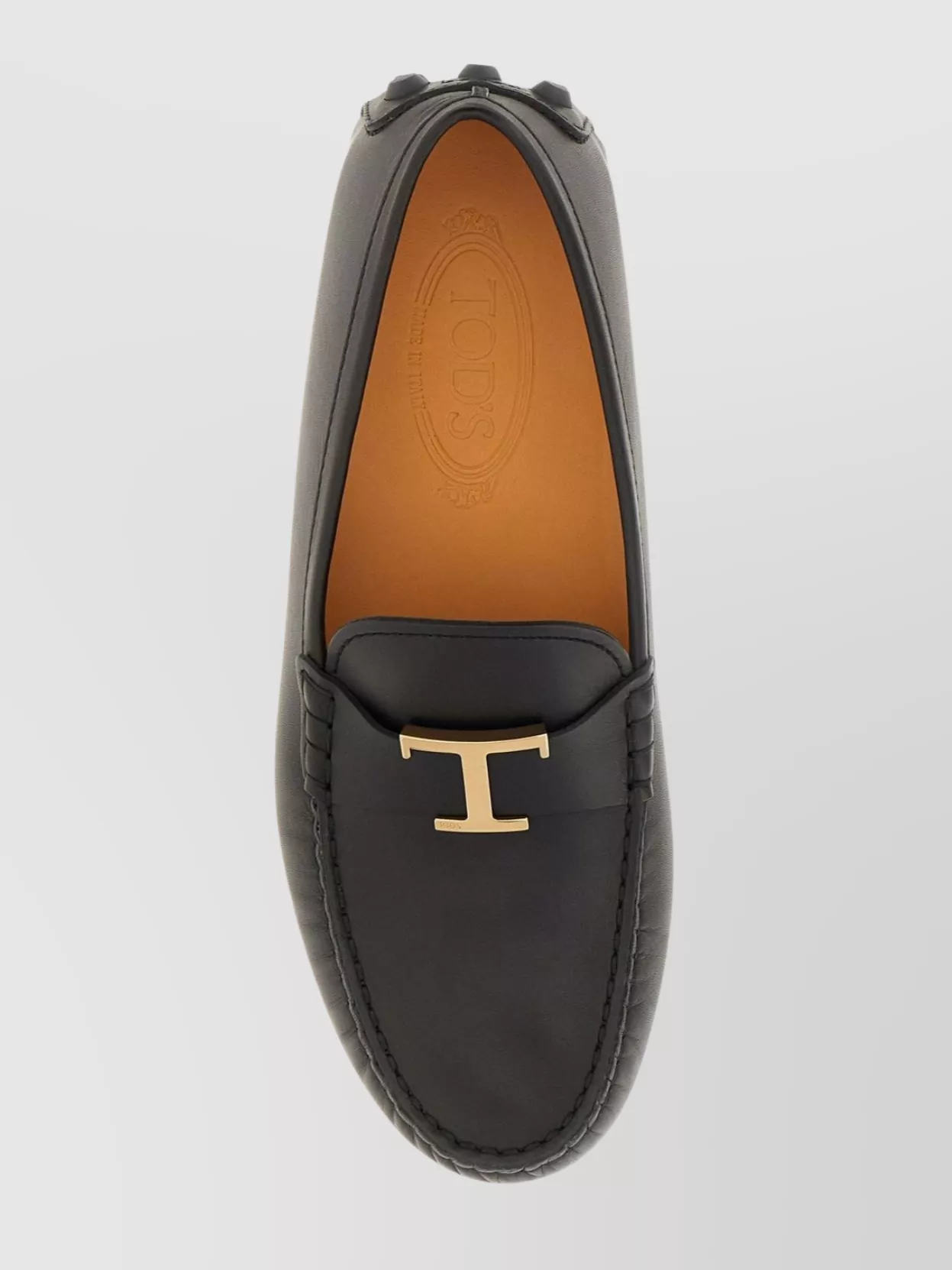 Tod's Leather Loafers With Metal Logo Plate