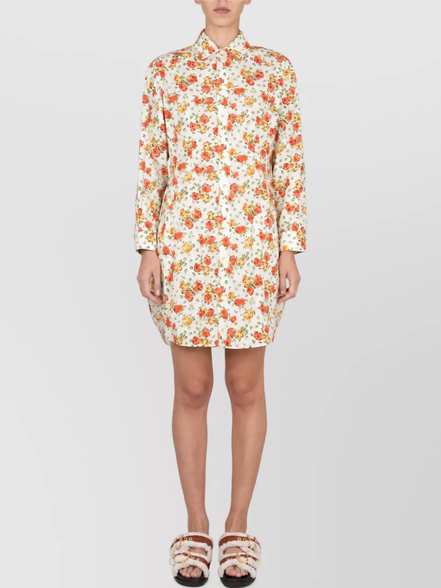 Marni Floral-print cotton shirt dress