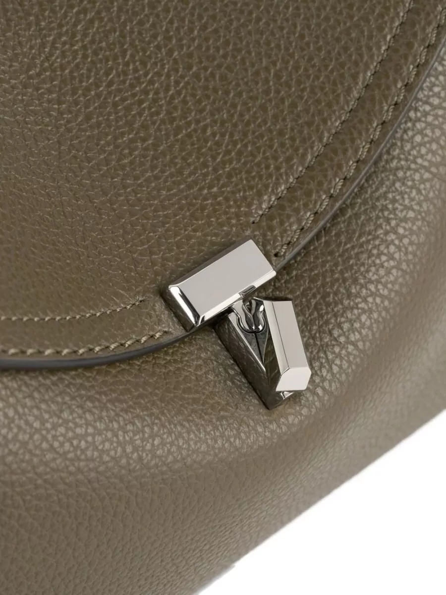 Totême T Lock Leather Clutch Bag Shoulder Strap