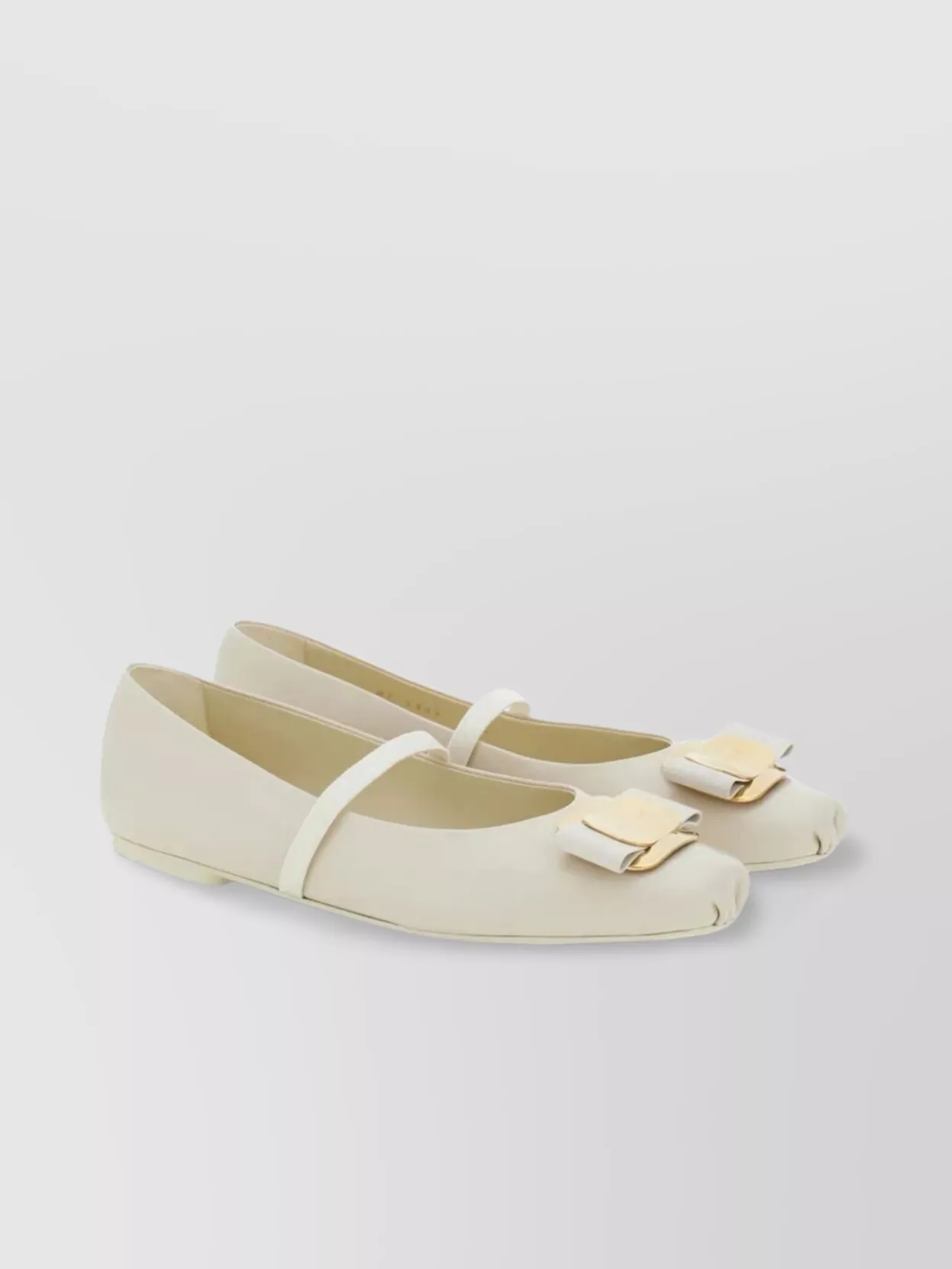 Ferragamo Zina Bow Detail Round Toe Flats