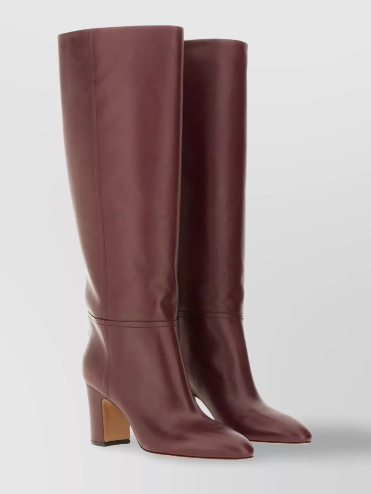 Paris Texas Knee-high Leather Block Heel Boots