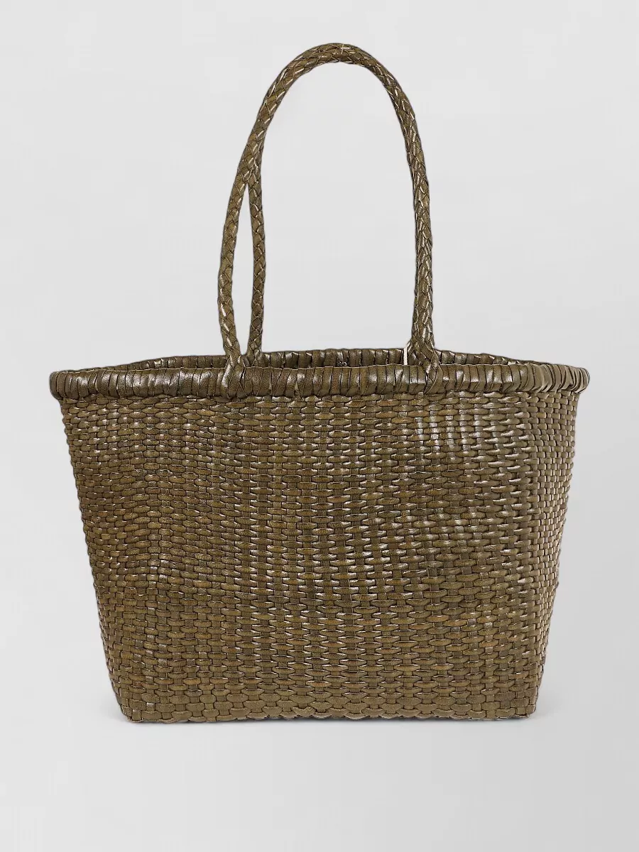 Dragon Diffusion B Weave Small Leather Beach Bag