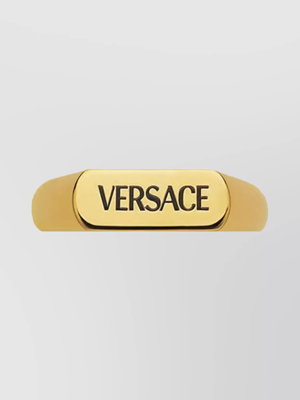 Versace Brand Logo Ring Polished Finish