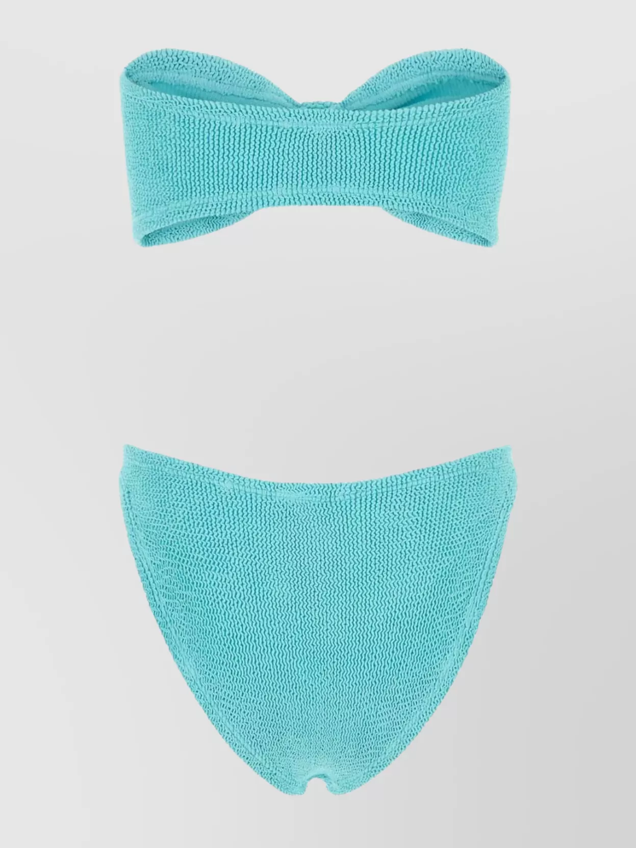 Hunza G Textured High-waisted Bikini Set In Blue
