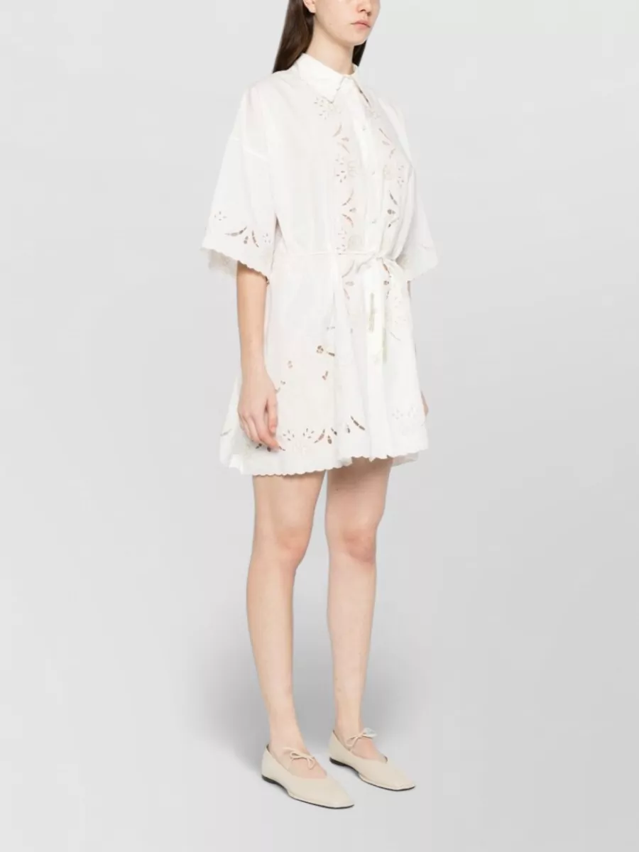 Forte Forte Embroidered Cotton Mini Shirtdress