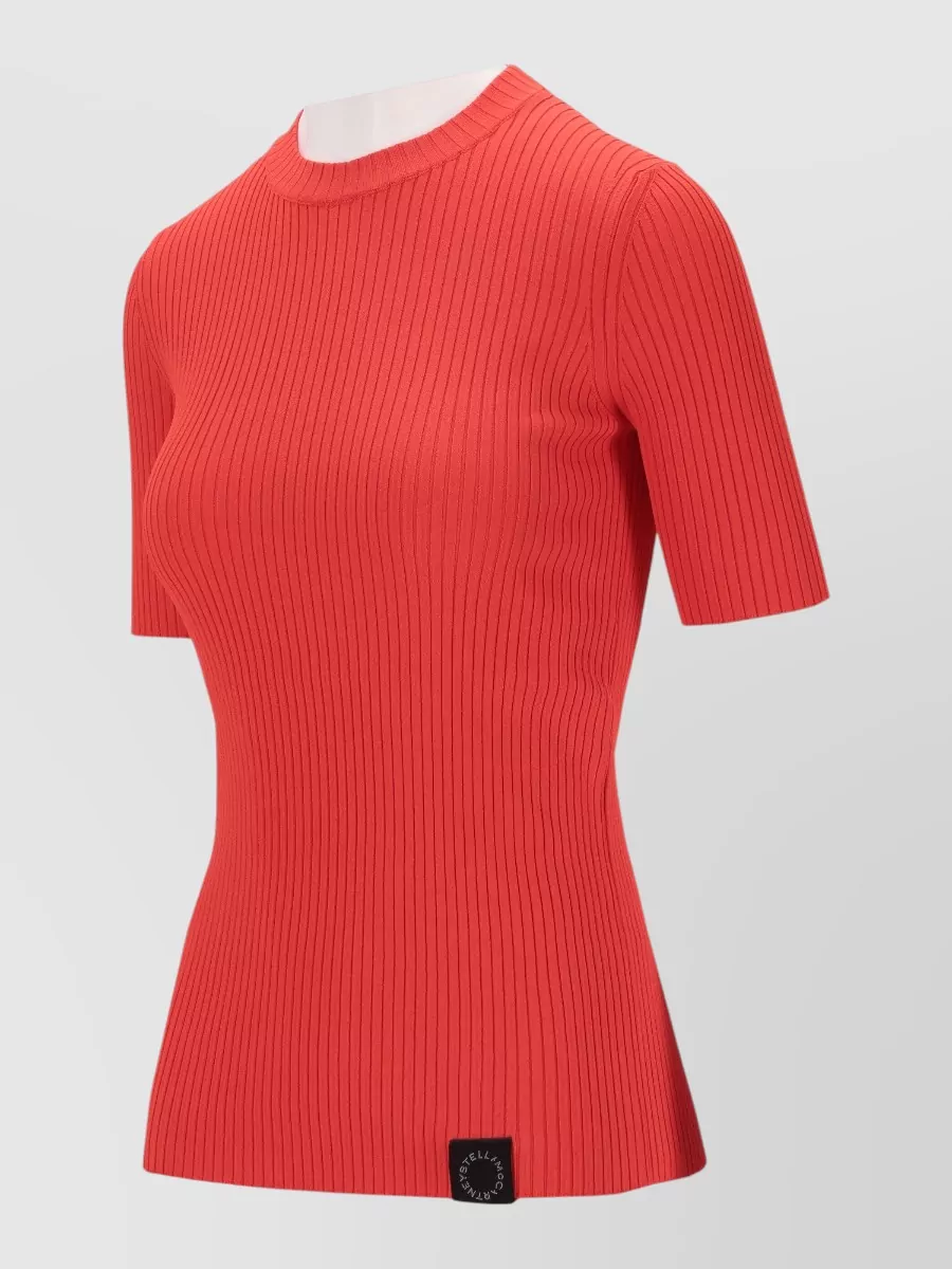 Stella Mccartney Stretch Ribbed Crew Neck Short Sleeve T-Shirt
