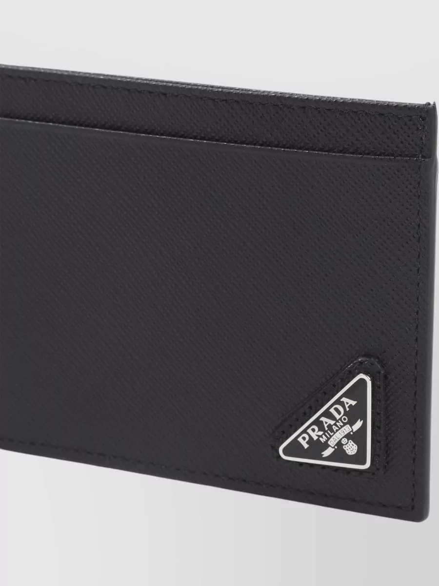 Prada Textured Leather Card Holder Slim Design