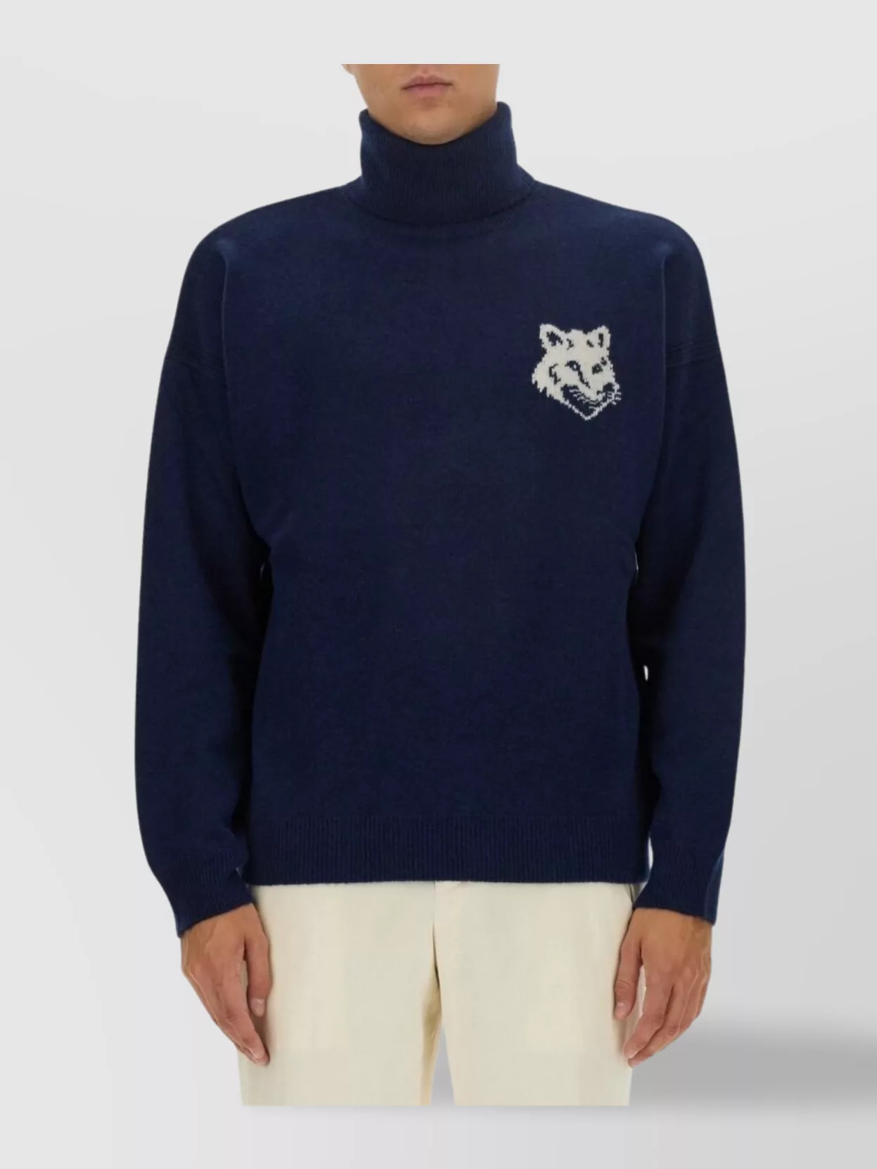 Maison Kitsuné Turtleneck Sweater With Cuffs And Hem