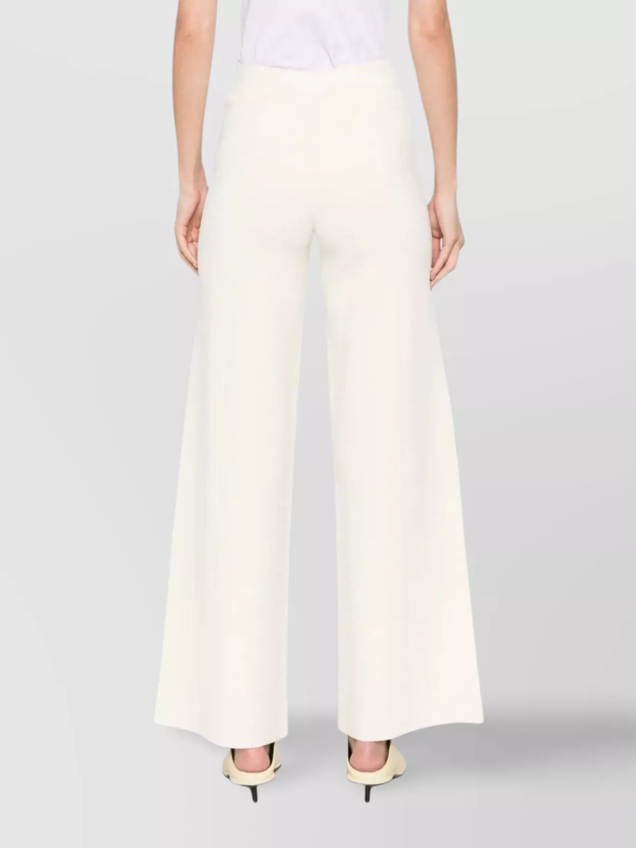 Max Mara High-Rise Elastic Waistband Wide-Leg Trousers