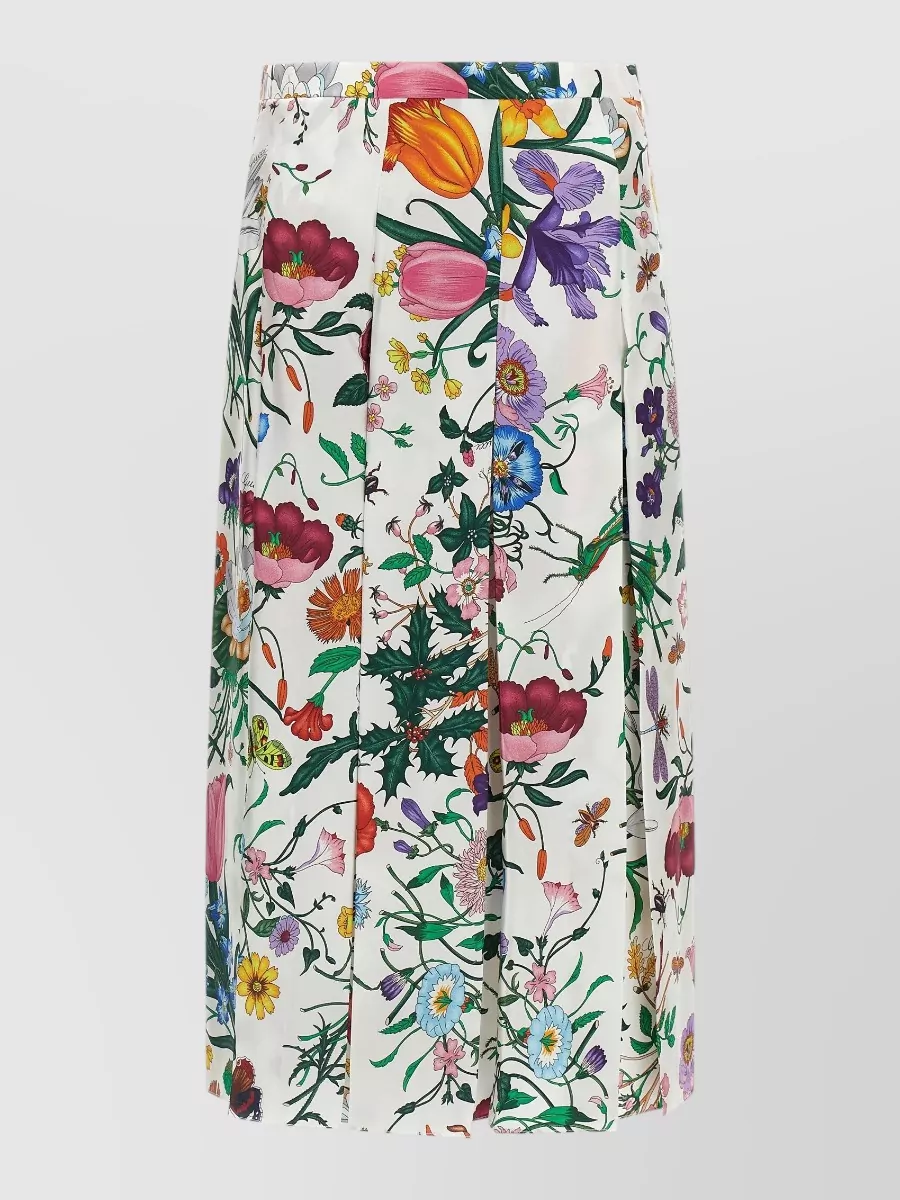 Gucci Silk Pleated Midi Skirt