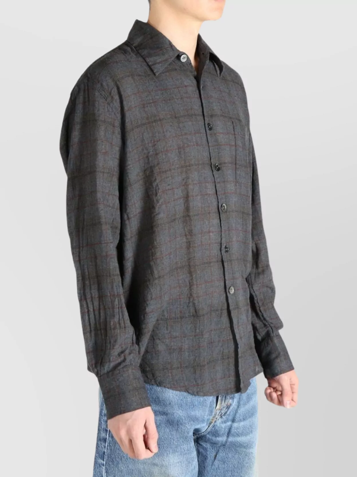 Our Legacy Check Pattern Button-Down Shirt With Chest Pocket