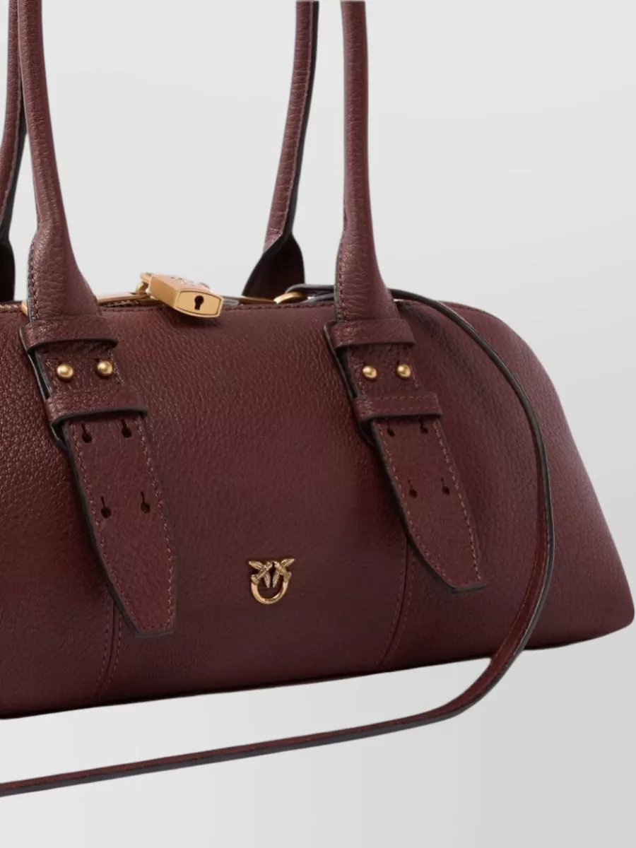 Pinko Bowling Horizontal Big Sheep Leather Shoulder Bag