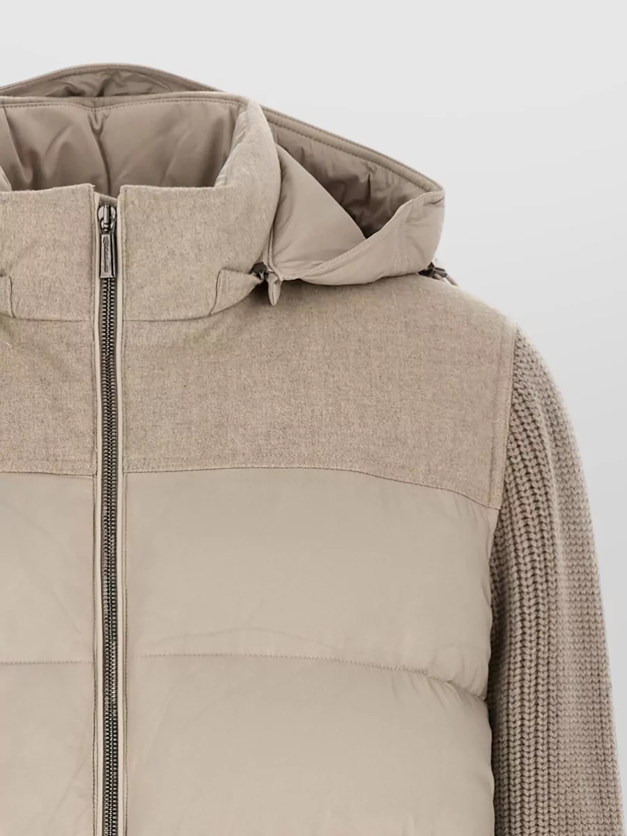 Moorer Wool Cashmere Quilted Down Padded Coat