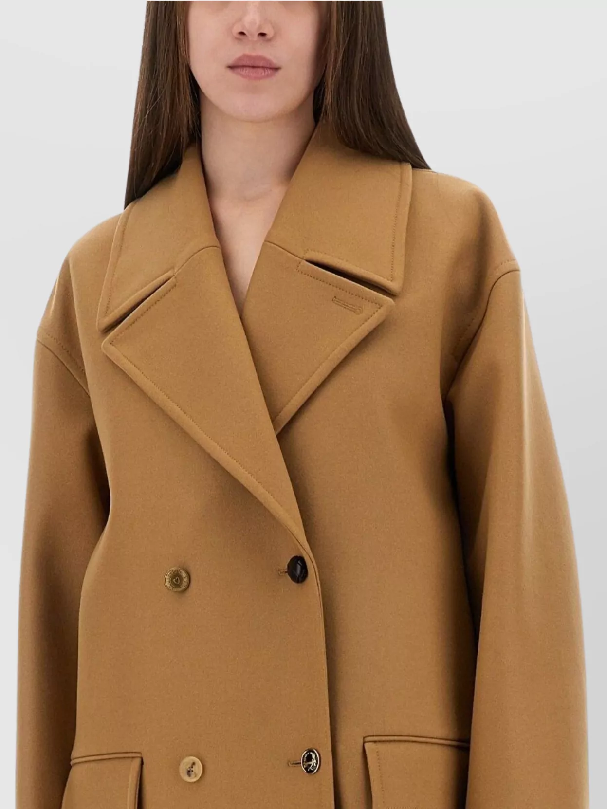 Moschino Lapel Sleeve Double-Breasted Pocket Coat