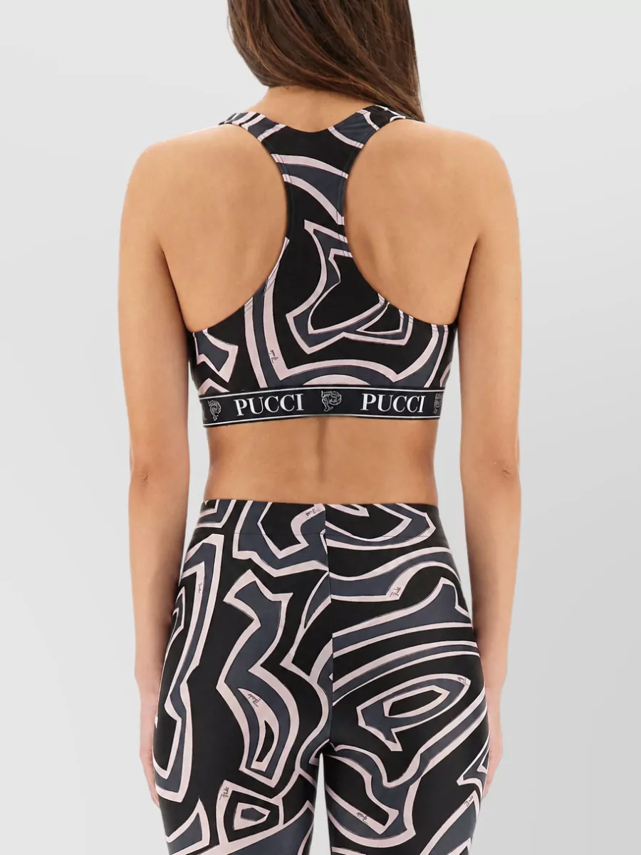 Pucci Labyrinth Print Racerback Cropped Top