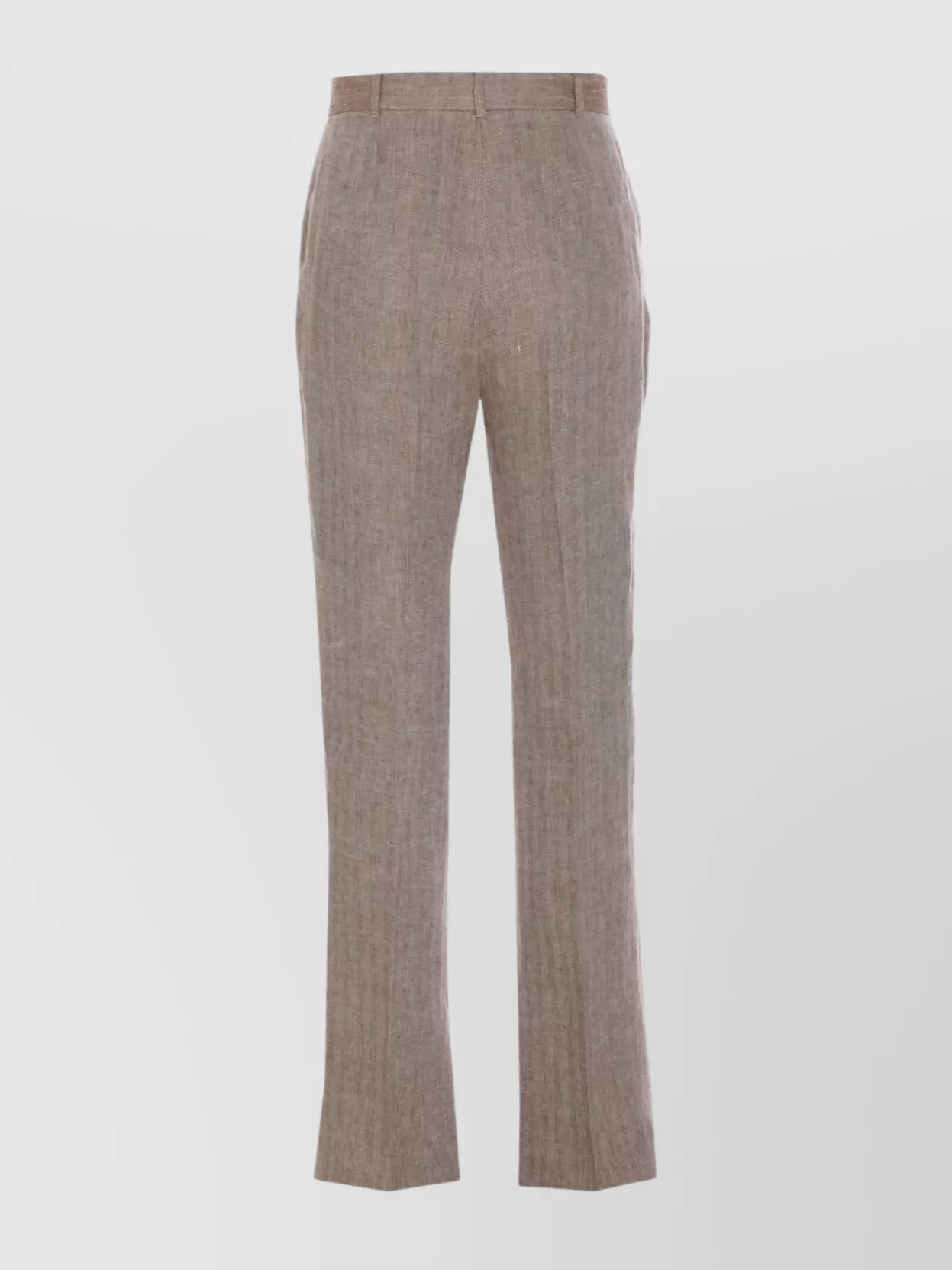 Max Mara Linen Trousers With Tailored Straight Leg Silhouette In Gray