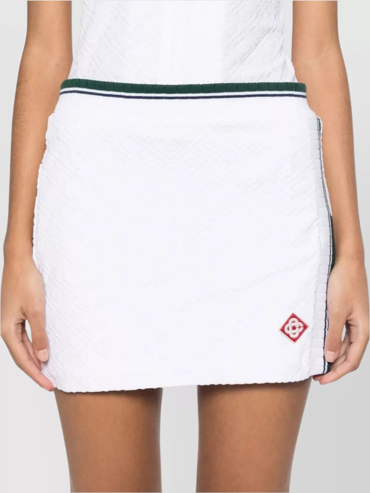 Casablanca Monogrammed Miniskirt With Ribbed Side Slit