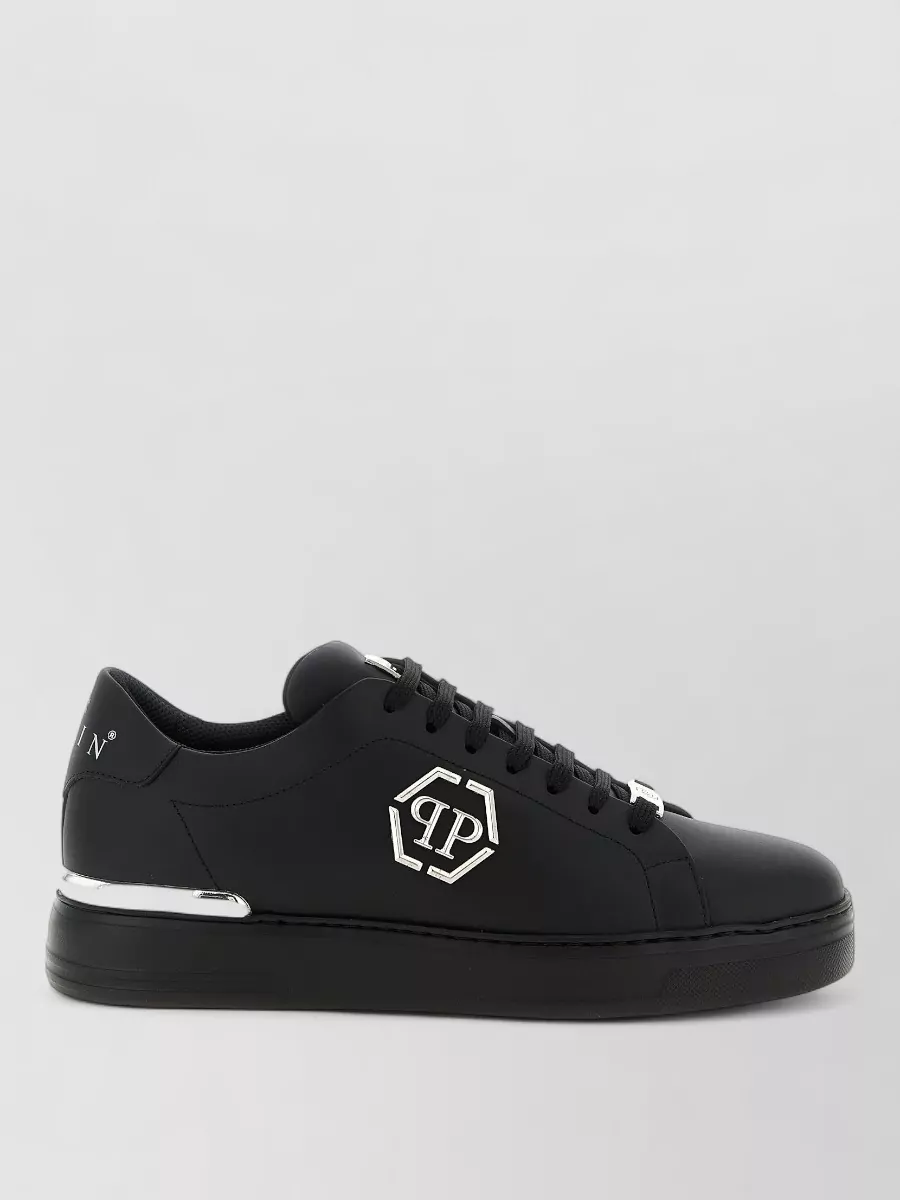 Philipp Plein Hexagon Sneakers Flat Sole Metallic Accents