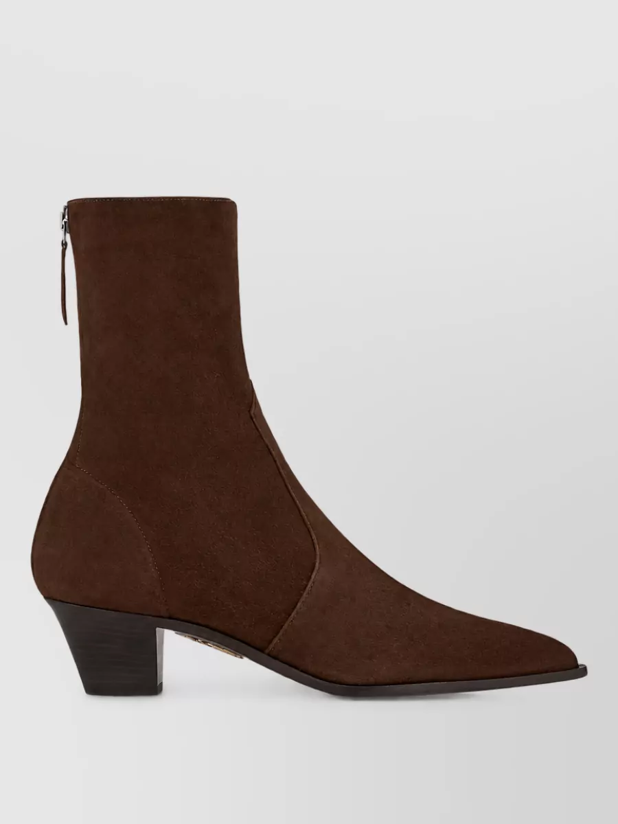 Aquazzura suede leather ankle boots sentier bootie