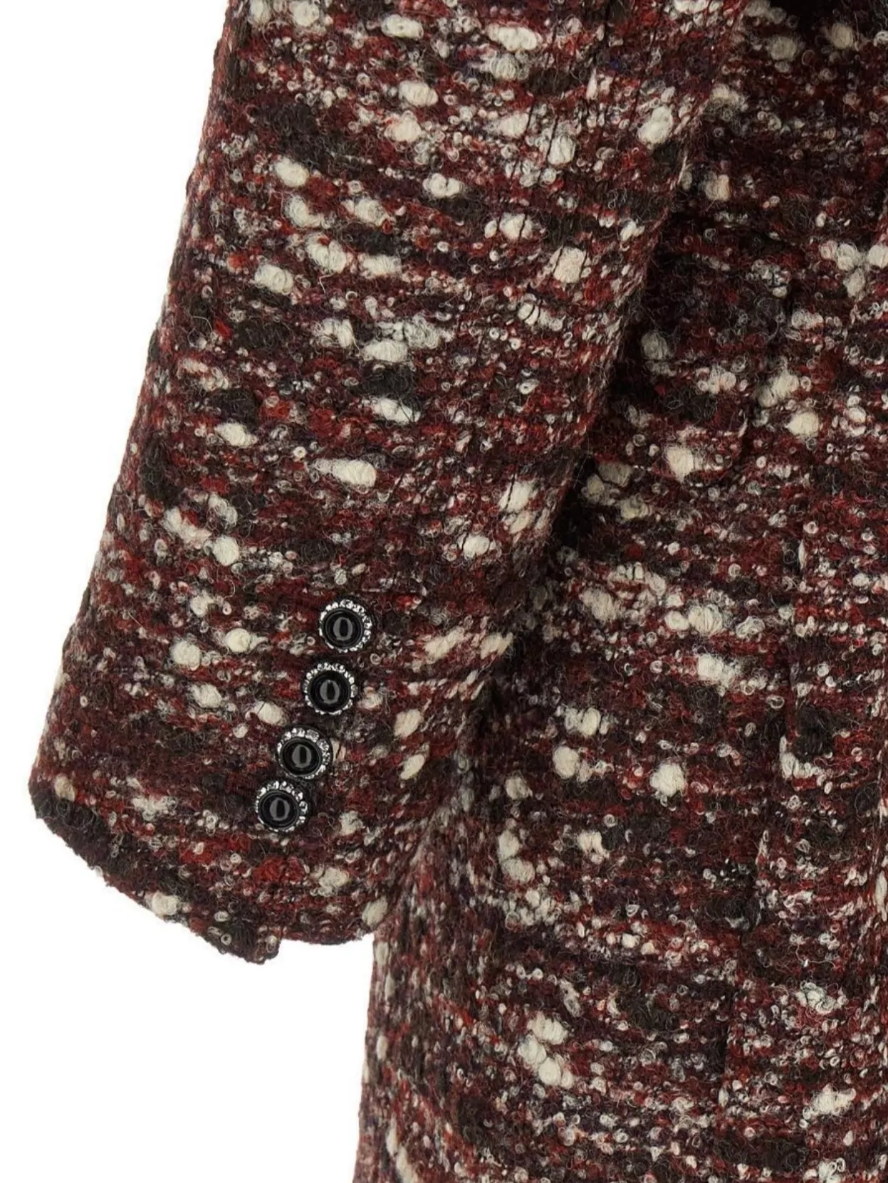 Paco Rabanne Textured Wool Coat Belted Waist