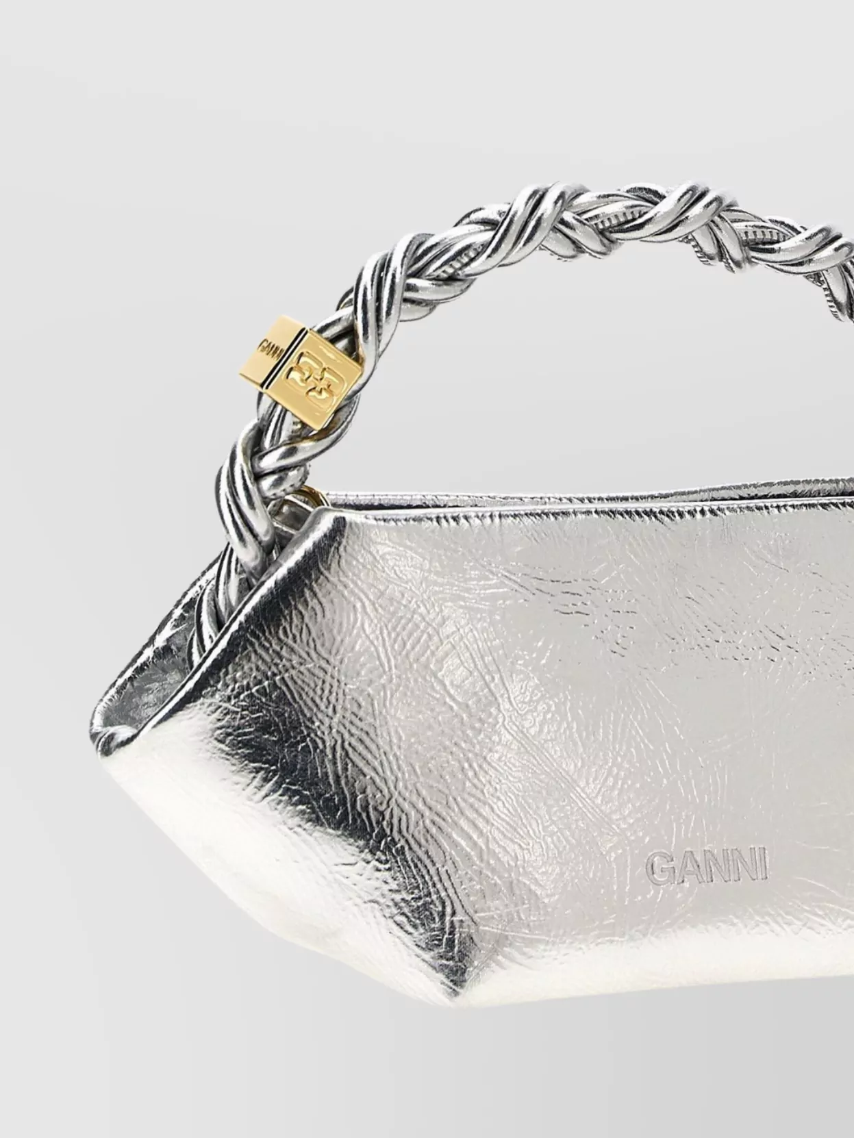 Ganni Mini Metallic Twisted Handle Cross-body Bag