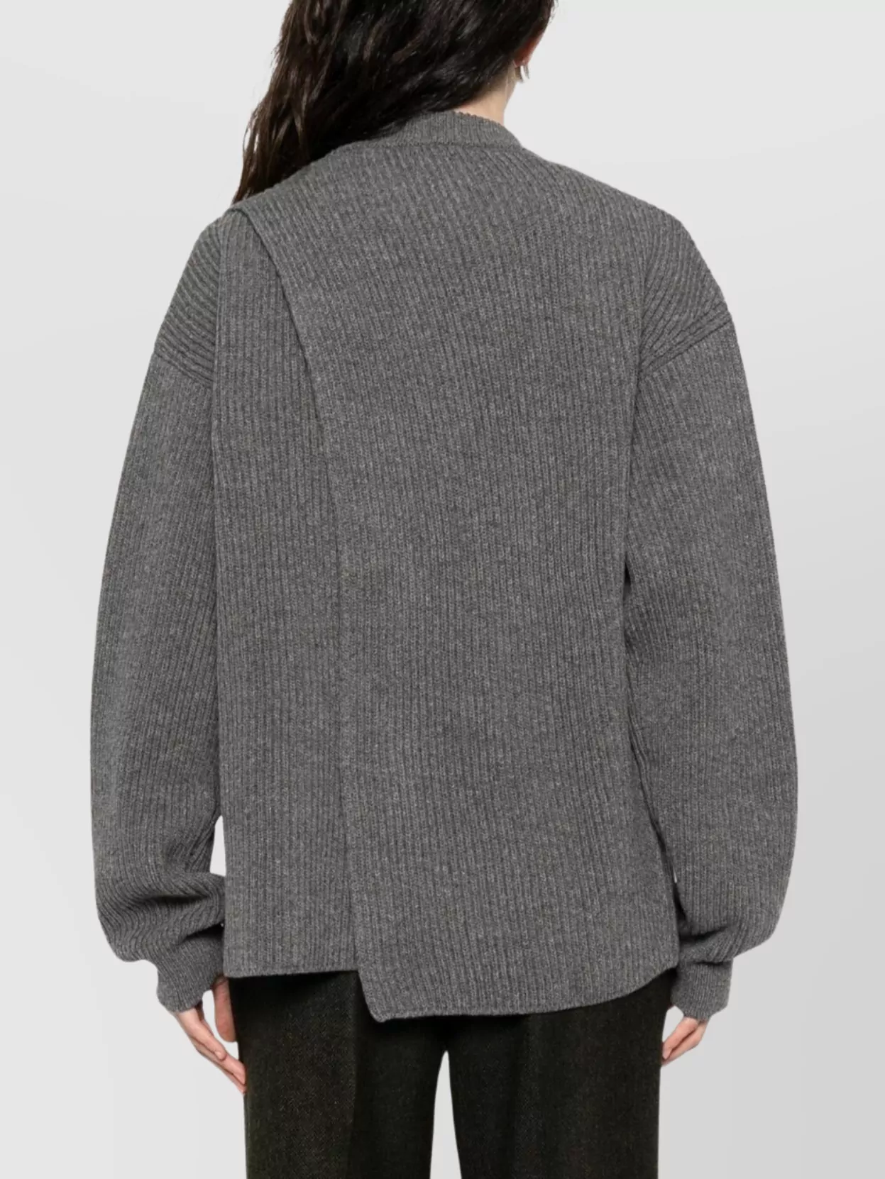 Jil Sander Wool Crewneck Jumper With Dropped Shoulders In Gray