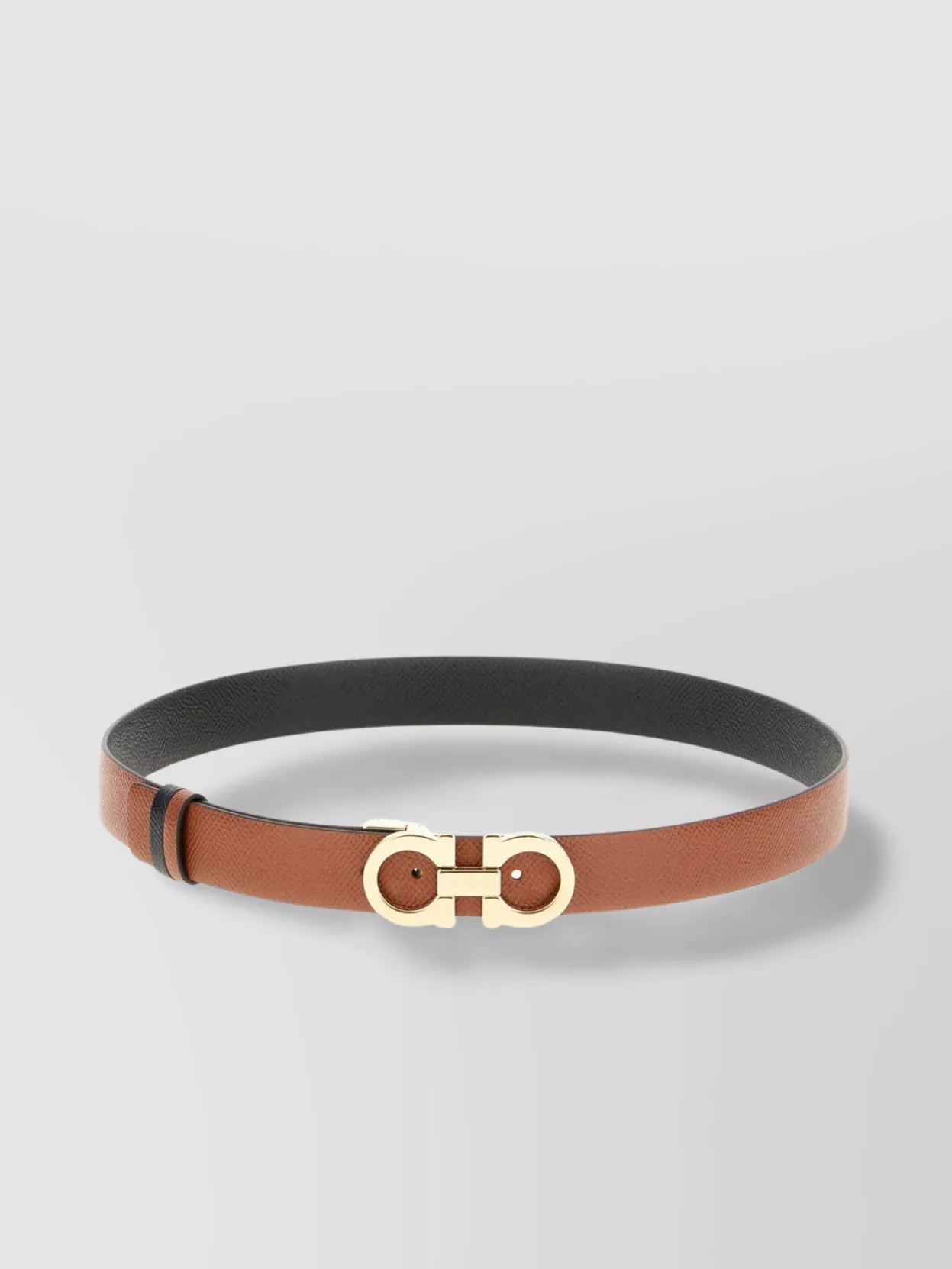 Ferragamo Leather Belt With Adjustable Length And Reversible Design