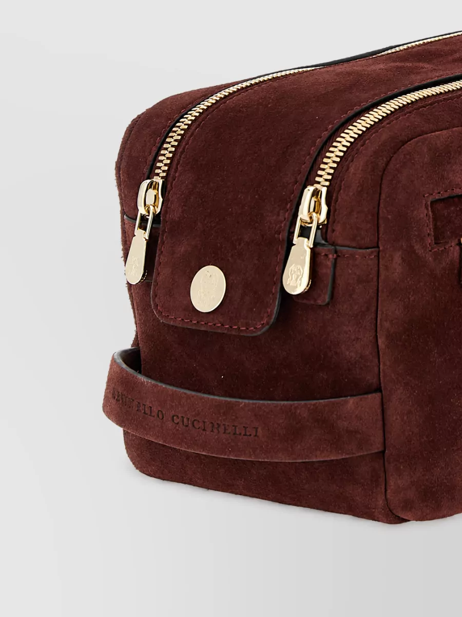 Brunello Cucinelli suede clutch bag