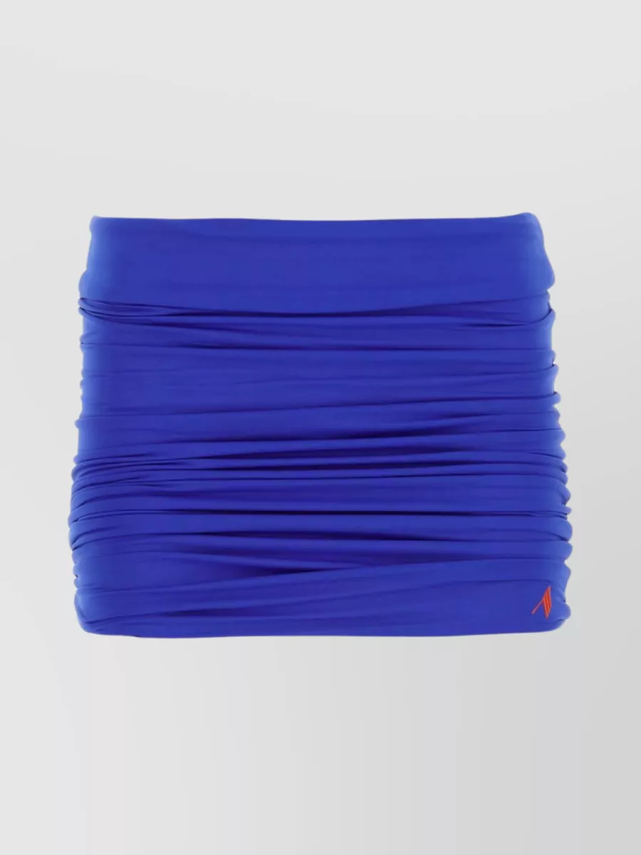Shop Attico Dynamic Stretch Mini Skirt In Blue