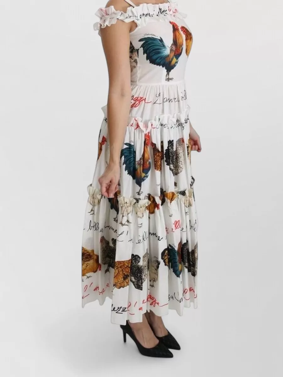 Dolce&Gabbana Cotton Off-Shoulder Tiered Maxi Dress