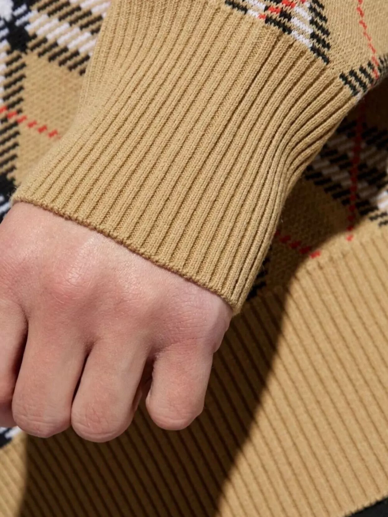 Burberry Argyle Pattern Wool Crew Neck Sweater