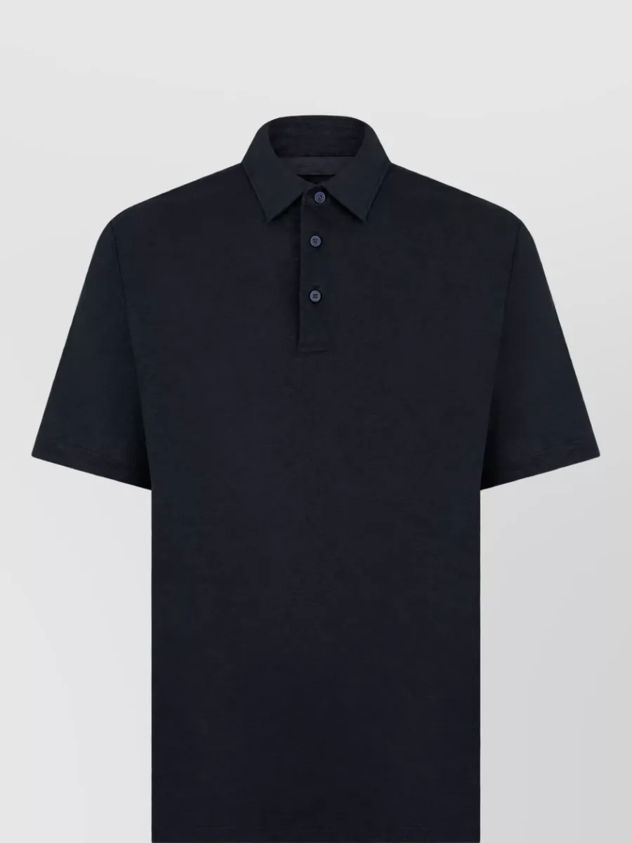 Boss Linen short-sleeve polo shirt