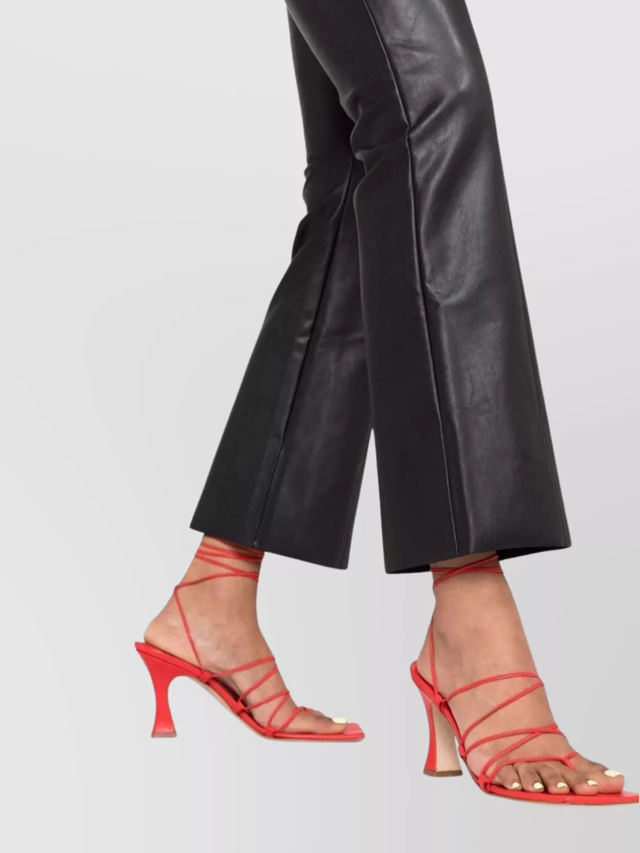 Wolford Jenna Leather Flared High Waist Trousers