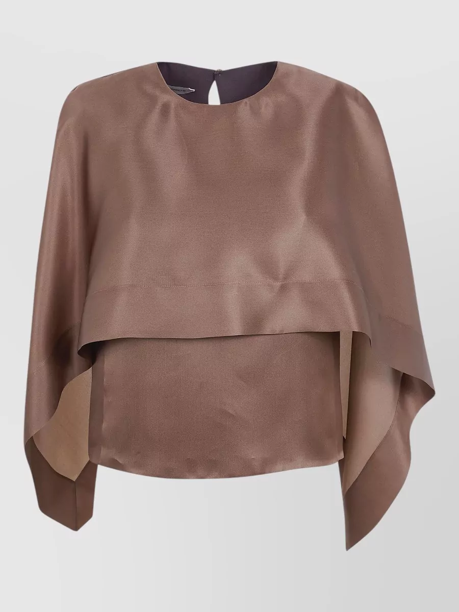 Alberta Ferretti Silk Cape Blouse