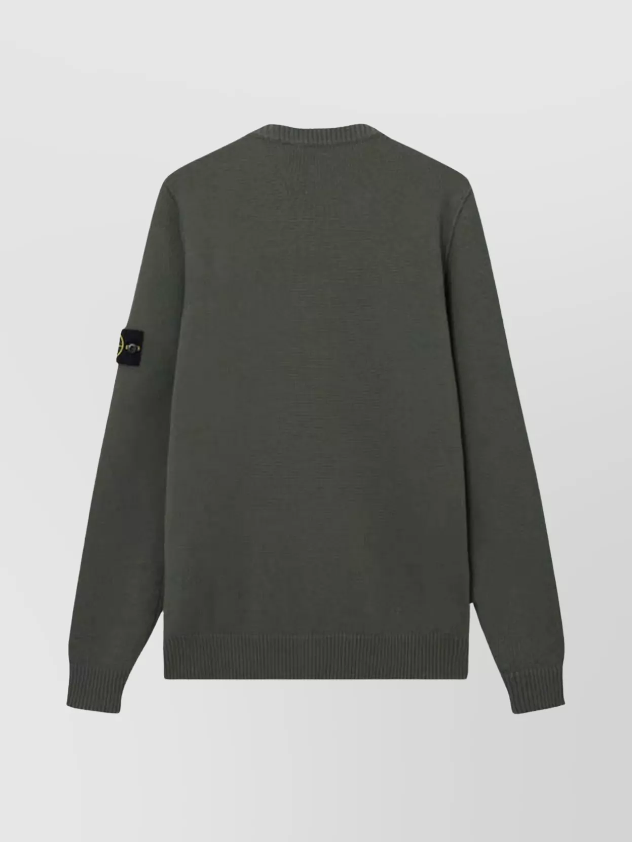 Stone Island Logo Crewneck Sweater Ribbed Accents