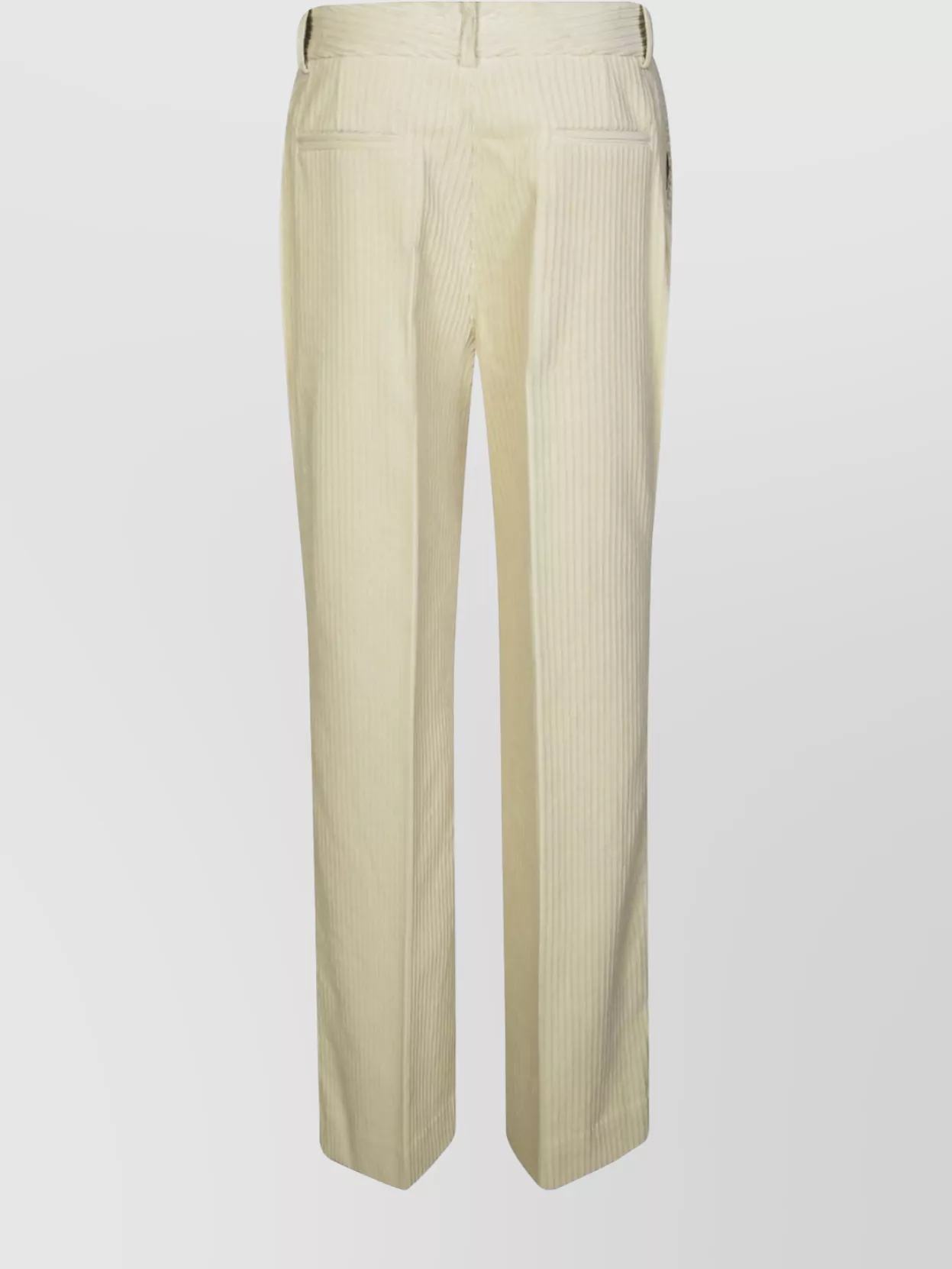 Parosh Striped Velvet Straight Trousers Pockets
