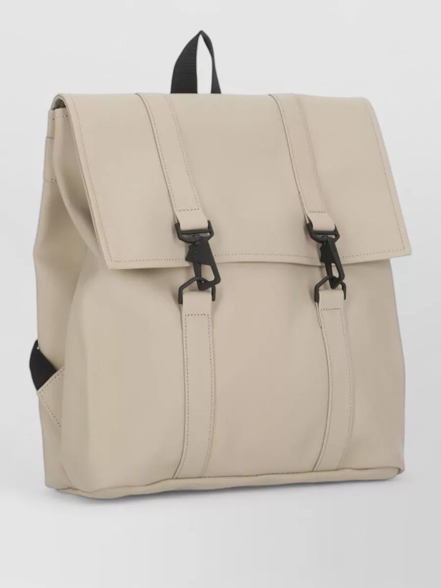 Rains Technical Fabric Backpack Waterproof Adjustable Straps Top Handle