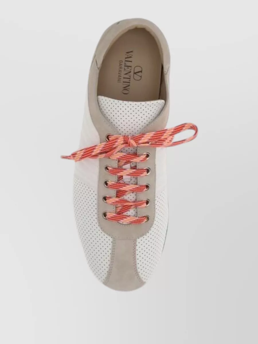 Valentino Garavani Calf Leather Perforated Low-Top Sneakers