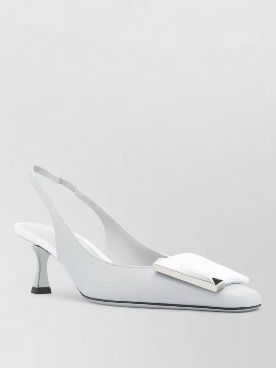 Roberto Festa Leather Slingback Kitten Heel Sandals