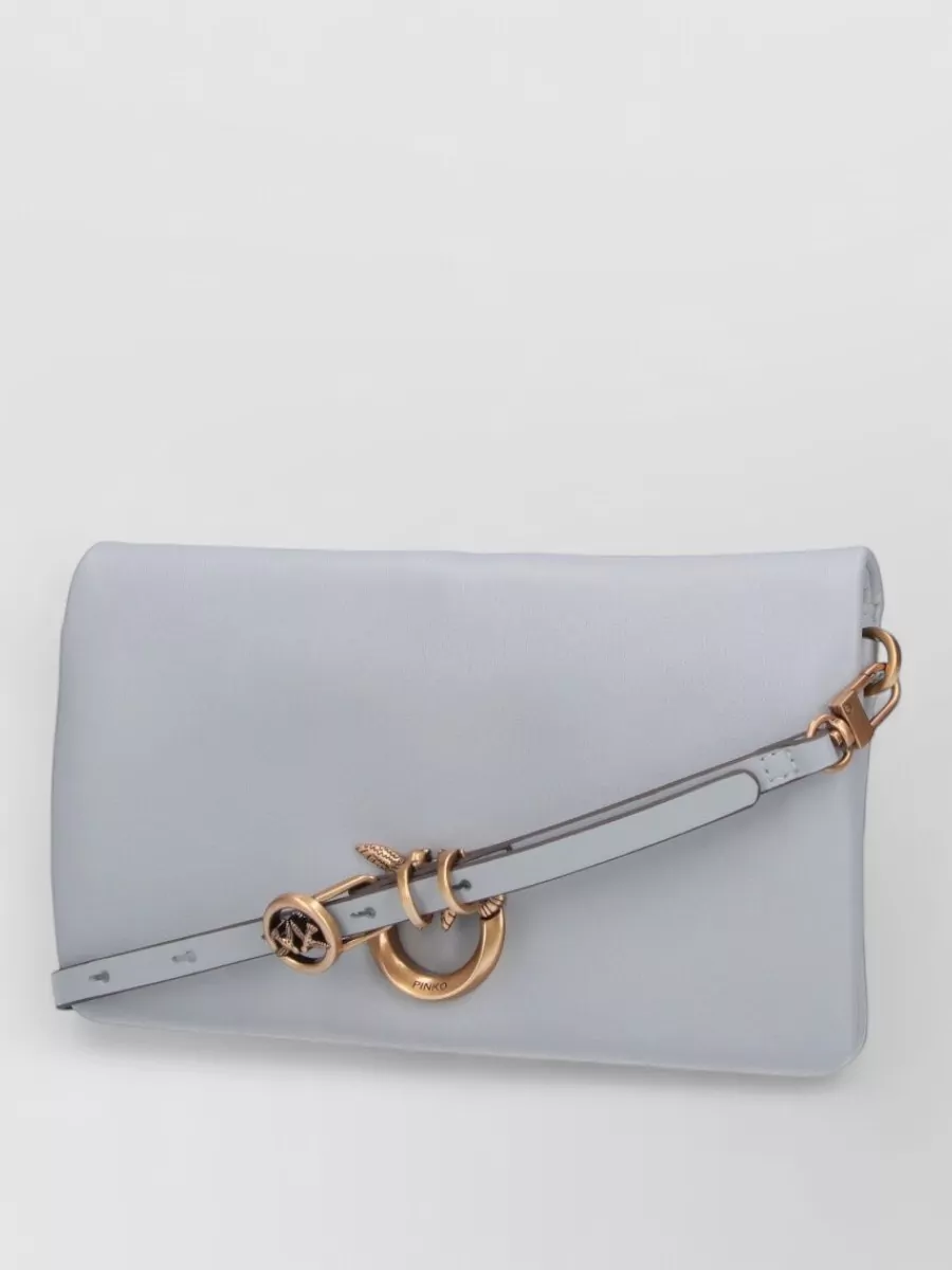 Pinko Love Bon Bon Leather Clutch Bag