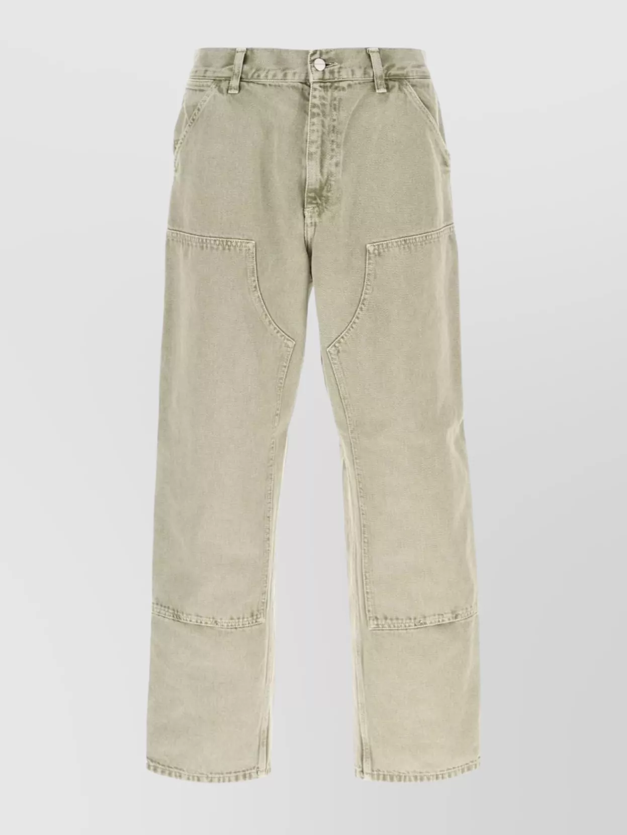 Carhartt Wip Grey Denim Double Knee Pant In Gray
