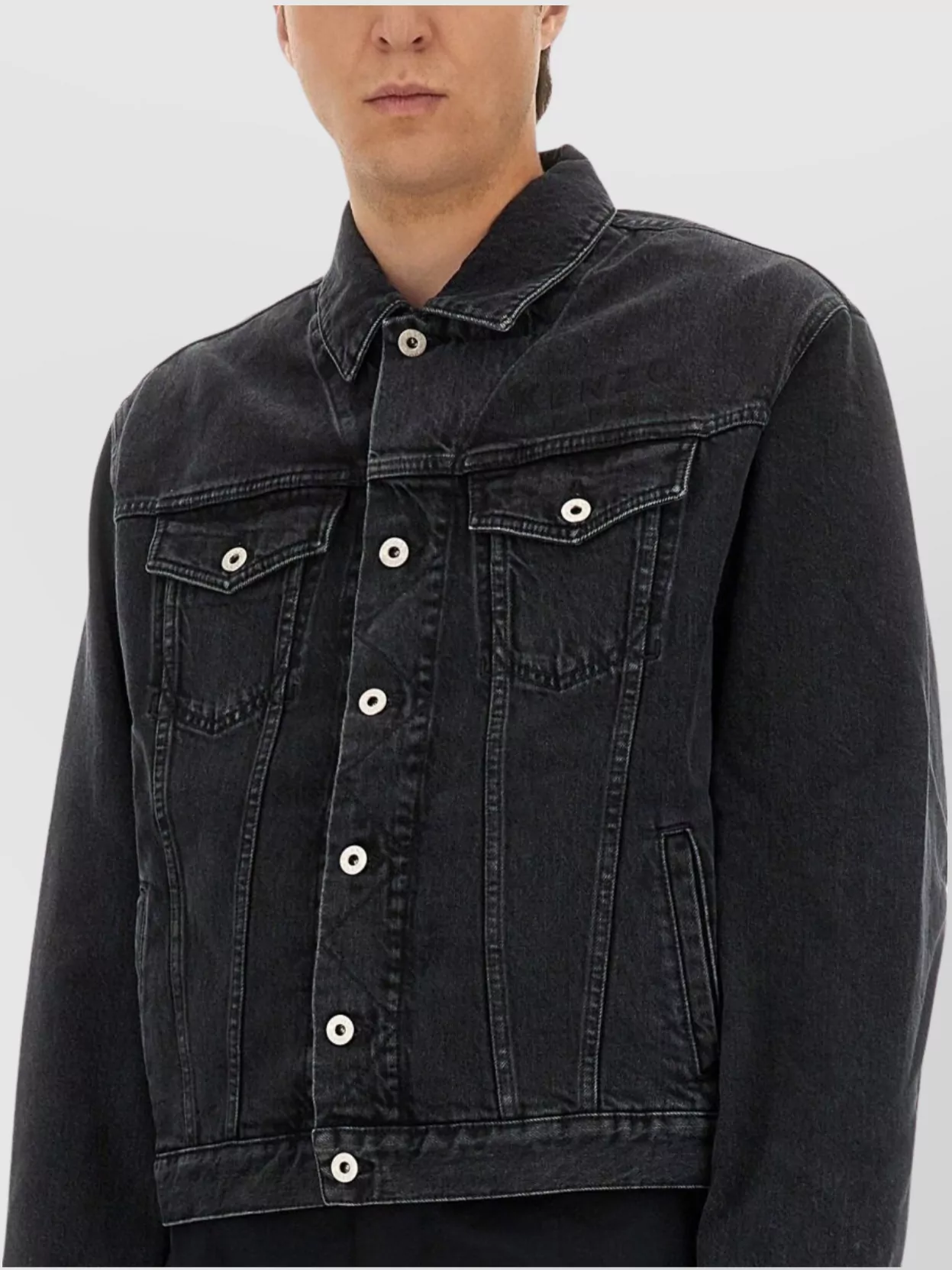 Kenzo Detail Collar Pockets Embroidered Back
