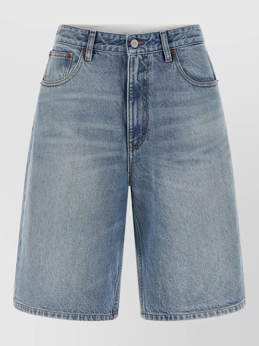 Mm6 Maison Margiela denim wide-leg knee-length bermuda shorts