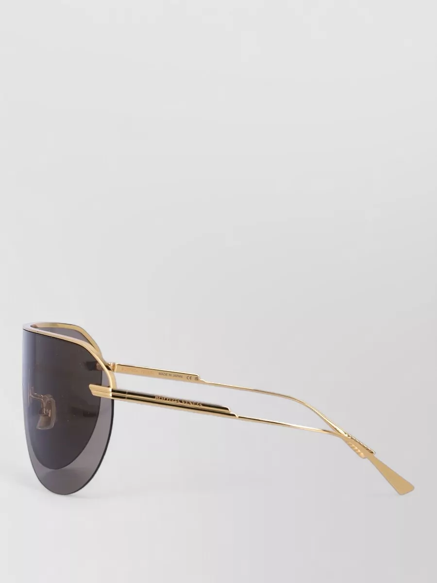Bottega Veneta Metal Oversized Shield Sunglasses