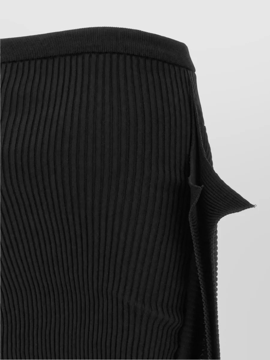 Issey Miyake Ribbed Draped Midi Skirt